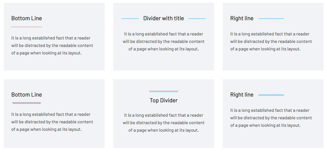 Align borders in different ways in divider addon in WP Page Builder