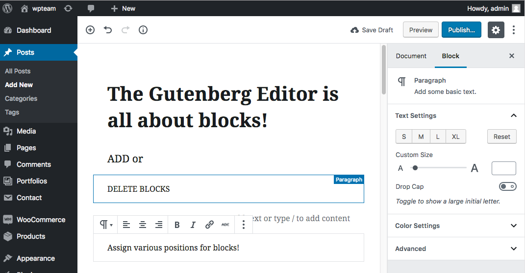 WordPress Gutenberg is all about blocks.