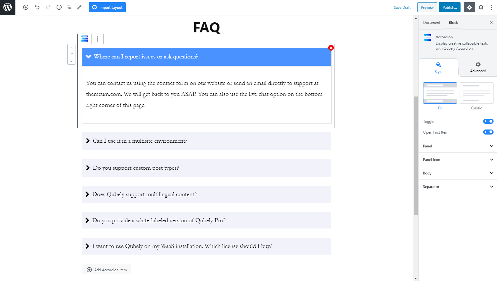 How to Create an Informative FAQ Section with Gutenberg