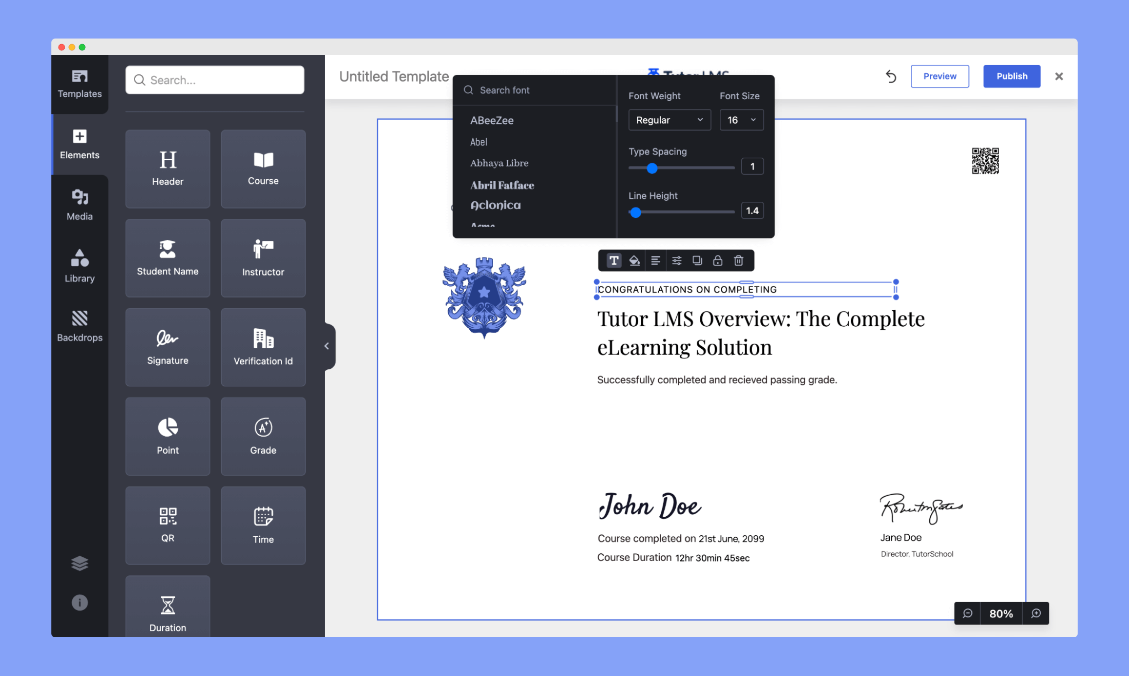 Designing Certificate With a Template