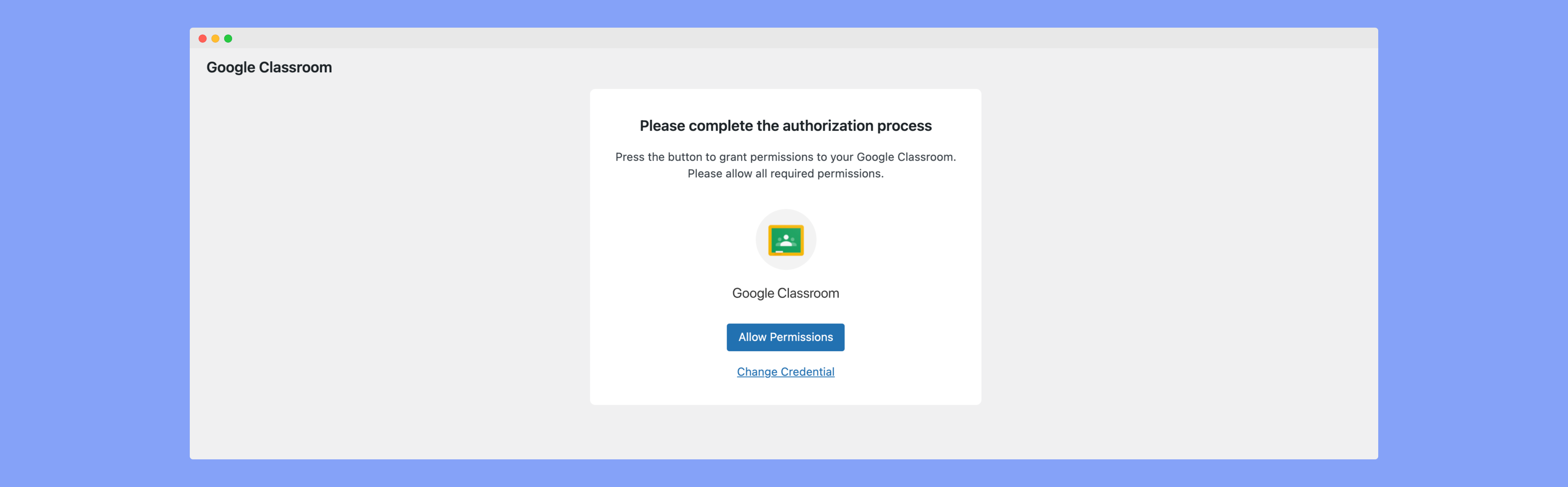 Allow permission to Google Classroom
