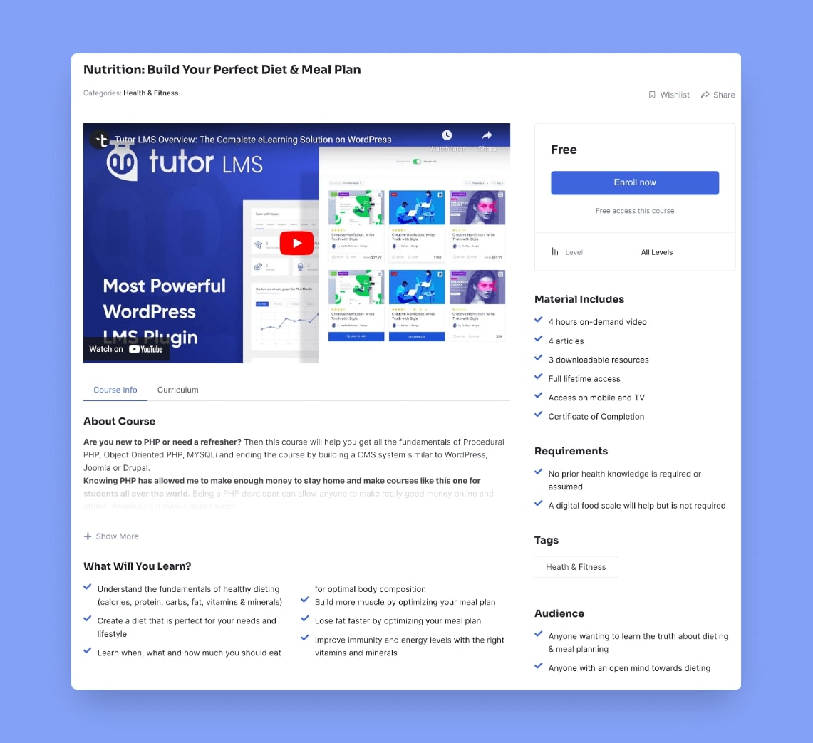 Tutor LMS - Tutor Starter Theme for eLearning