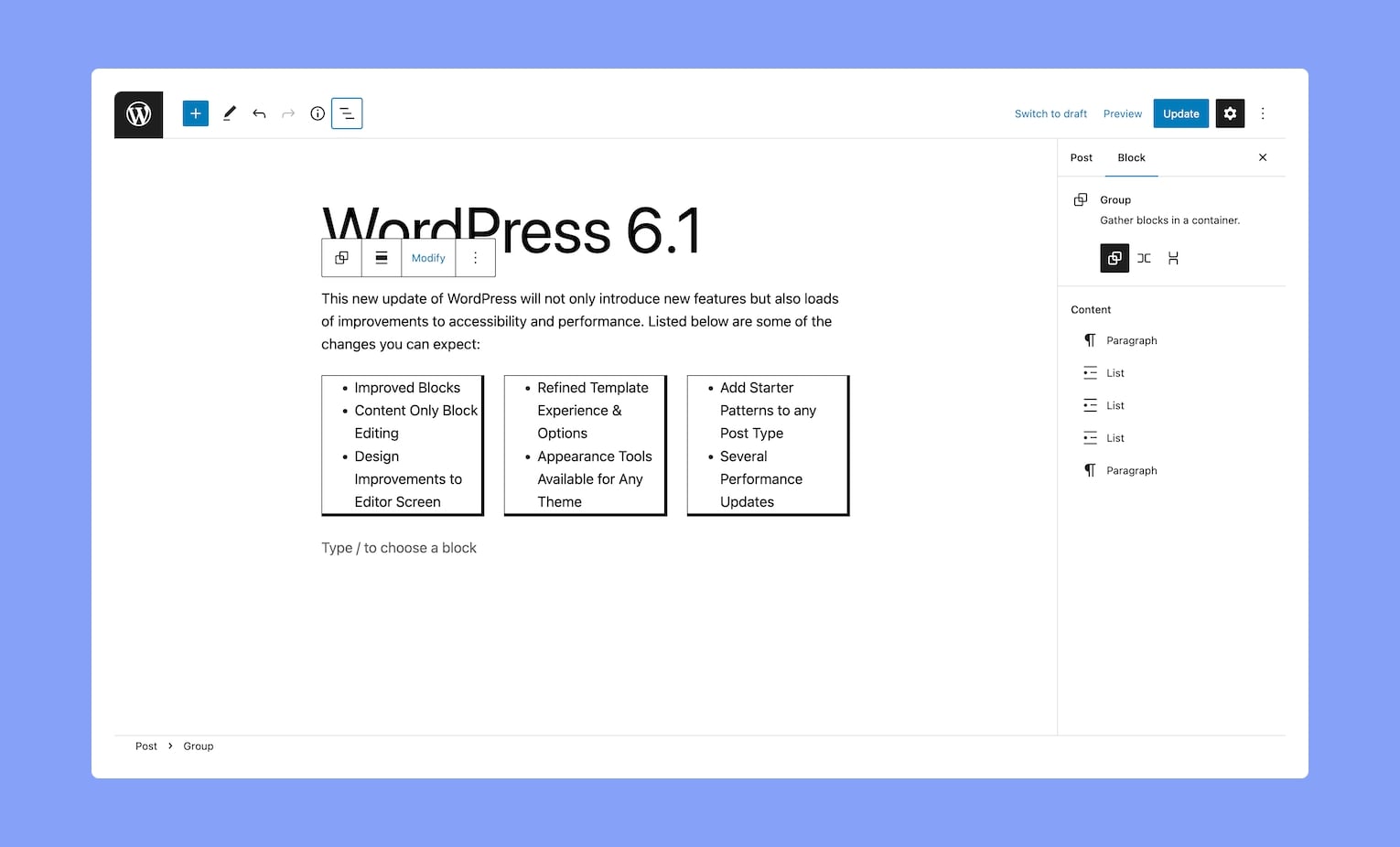 WordPress 6.1 Content-Only Editing