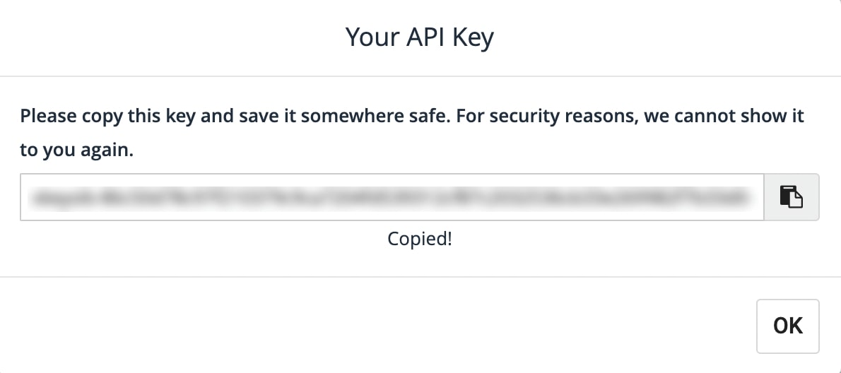 Add the new API key