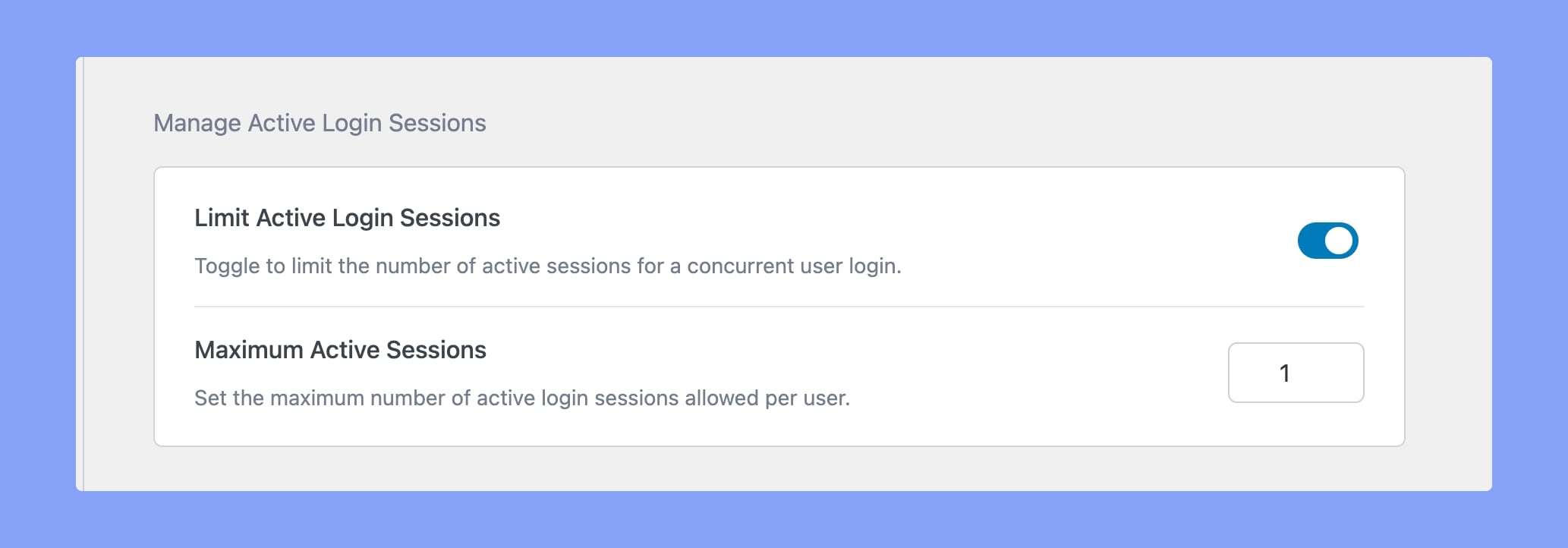 Multiple active login sessions