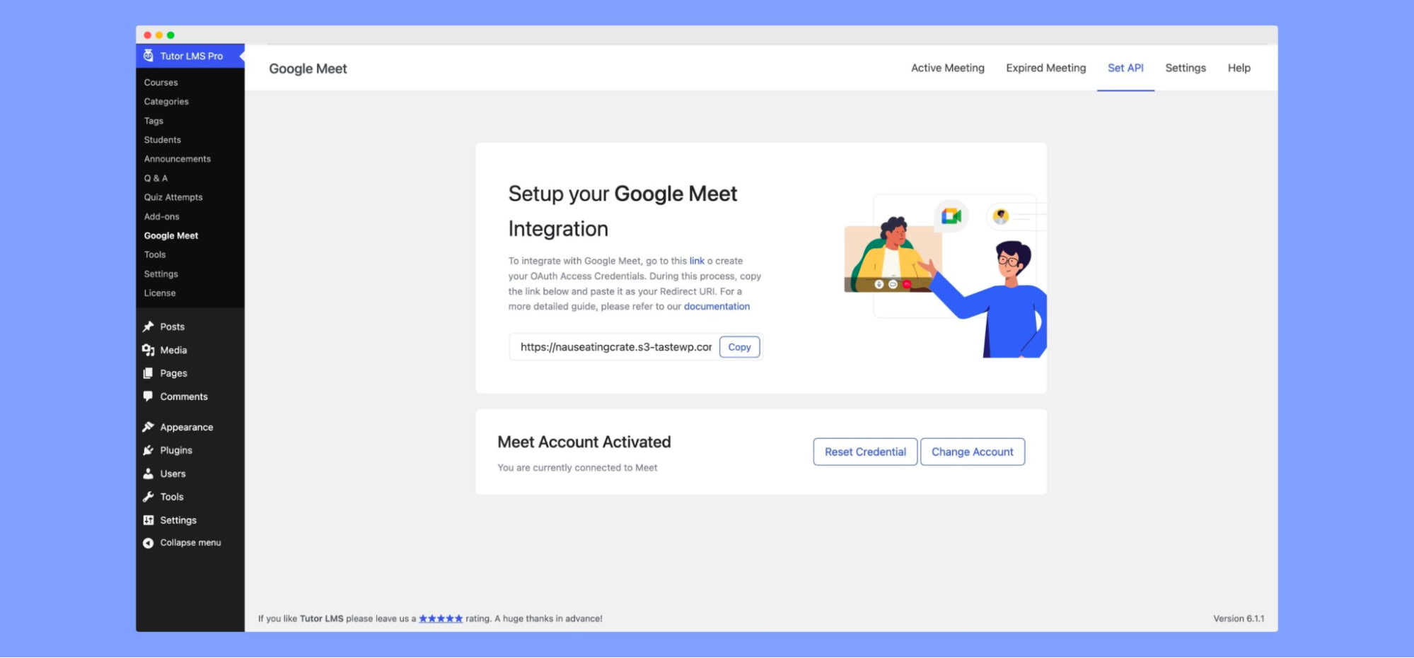 Google Meet Integration- Reset Credentials